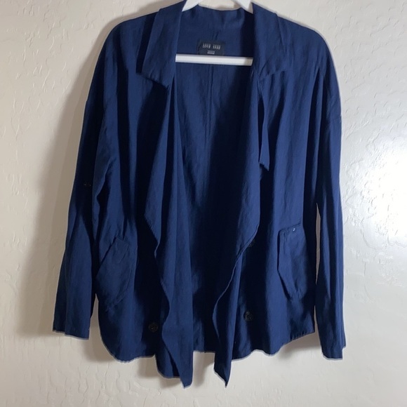 Love tree blue linen blend jacket - Picture 7 of 7